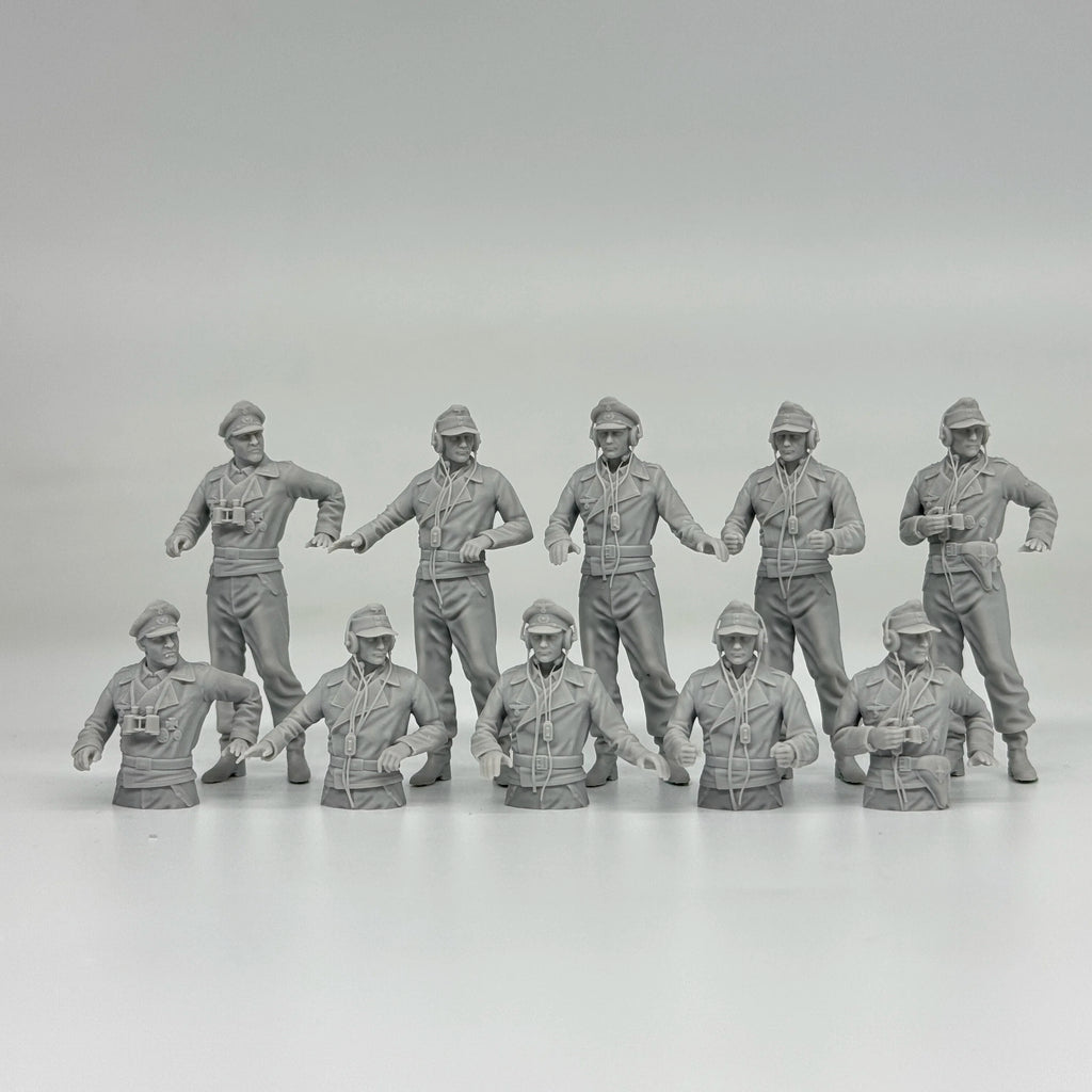 1/35 German Tank Commander Set (5 Fig) Resin Kit | Full/Half Body Vers.