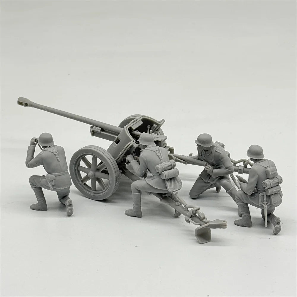 1/35 German PaK 38 Anti-Tank Gun w/ 4 Crew Resin Kit | WW2 Military