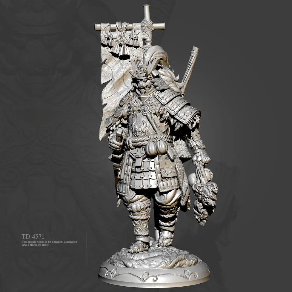 Armored Samurai General with War Banner | Premium Resin Model Kit