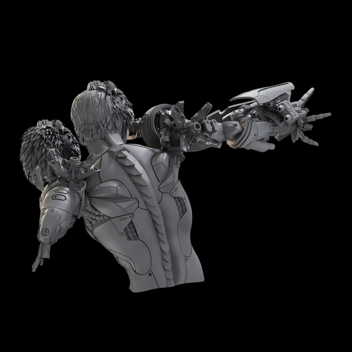 1/10 Cybernetic Commando Bust Resin GK | Mech Shoulder Cannon