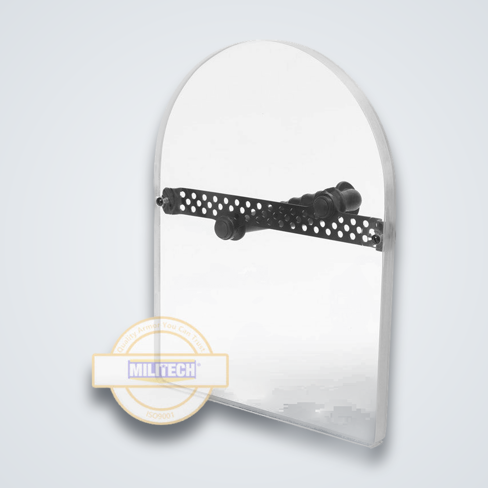 NIJ IIIA transparent hand held ballistic shield with grip