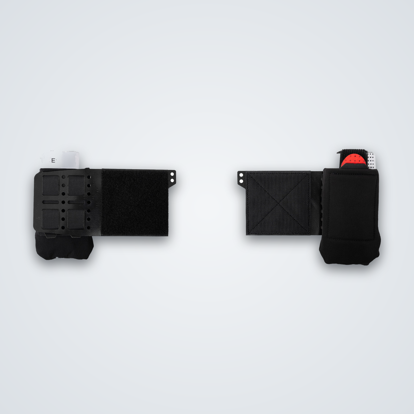 Black soft shell tactical side wing plate carrier pouch