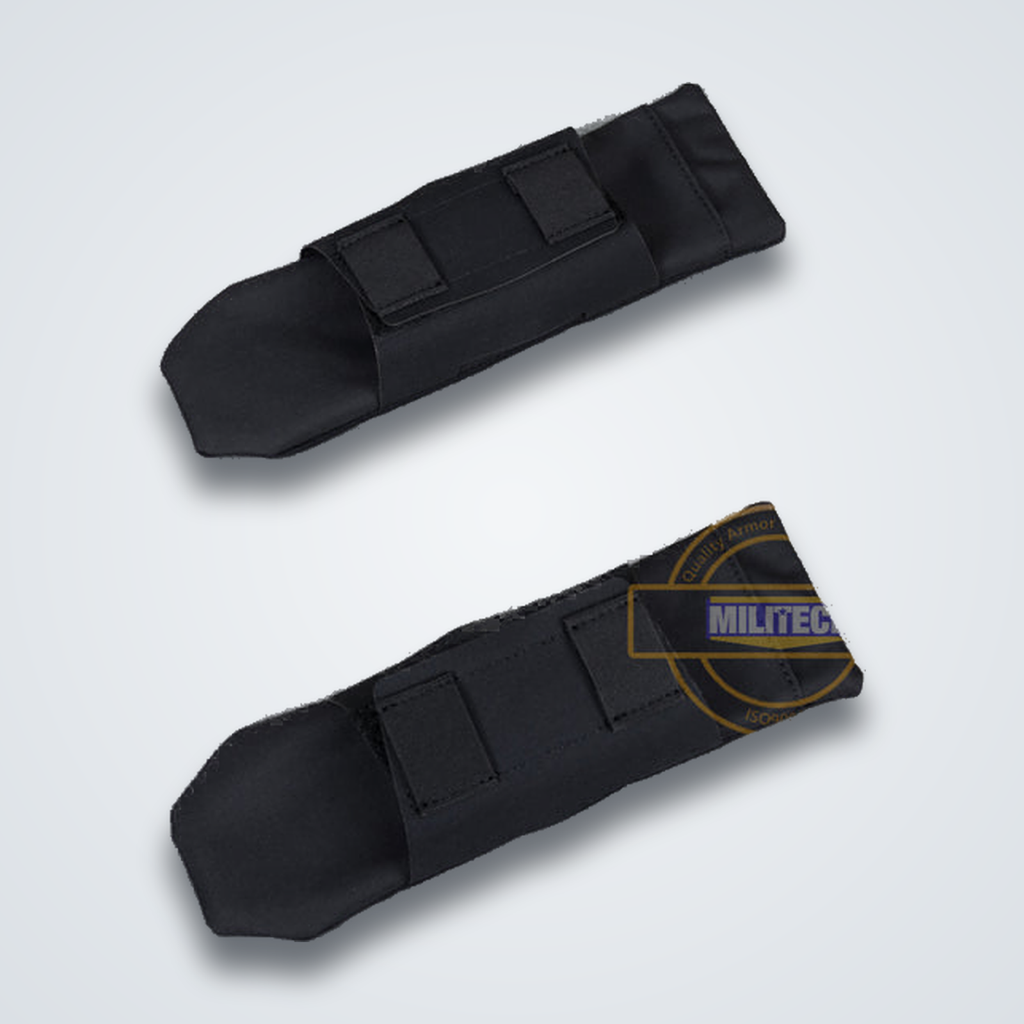 Black NIJ IIIA soft armour shoulder strap pads pair