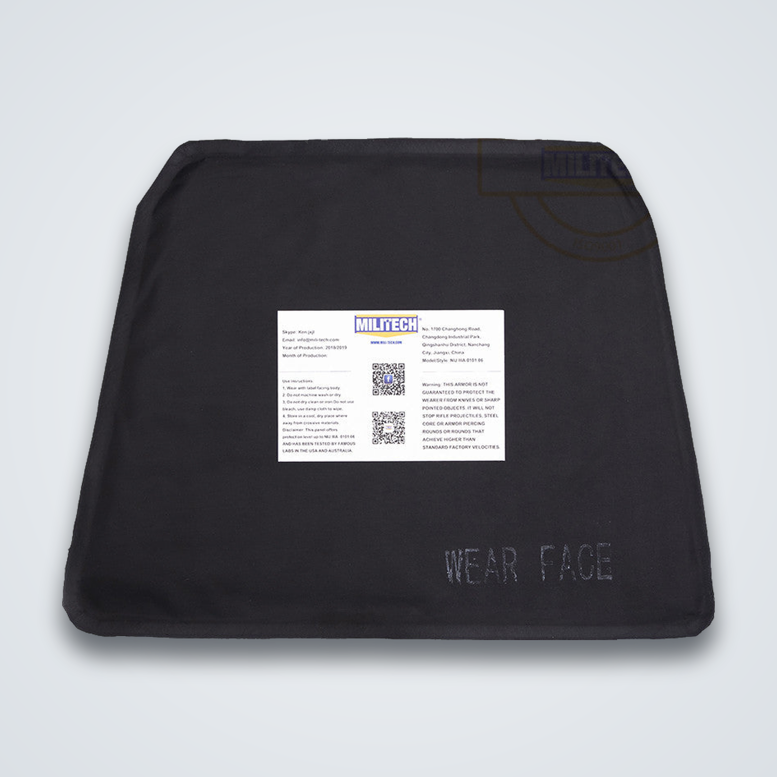 NIJ IIIA Soft Armour Groin Protection Panel