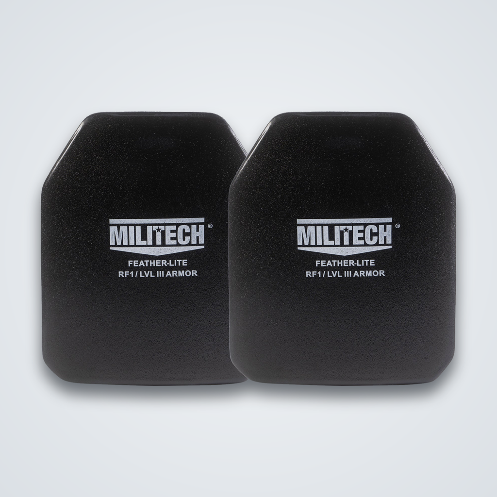 NIJ III+ RF1 UHMWPE Feather-Lite rifle plates, pair set